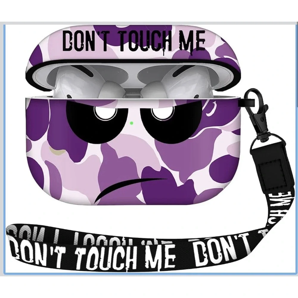 AirPod Pro Case Don't Touch Me Cover with Keychain/Lanyard Soft Cute Shockproof